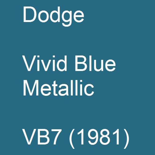 Dodge, Vivid Blue Metallic, VB7 (1981).